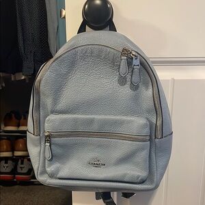 Coach Light Blue Leather Backpack